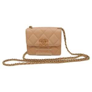 CHANEL Chanel No. 30 Pink Caviar Chain Mini Wallet Shoulder Bag with G Hardwa...